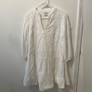 Gap White Eyelet Dress Sz Small